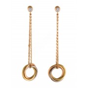 Replica Spring New Style Cartier Trinity Drop Earrings with Diamonds For Womens