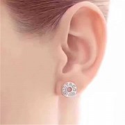 Premium replica Tiffany 1837 Circle Diamond Ear-stud Sterling Silver Valentine Gift For Girls Price List USA