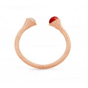 Replica Van Cleef Arpels Perlee Couleurs Bracelet Rose Gold with Diamond Carnelian