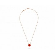 Replica Van Cleef Arpels Perlee Couleurs Pendant Rose Gold Carnelian