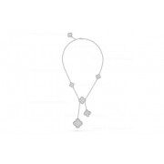 Replica Van Cleef Arpels Perlee Magic Alhambra Necklace 6 Motifs With Diamonds