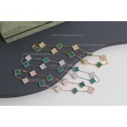 Replica Van Cleef Arpels Perlee Vintage Alhambra Necklace 10 Motifs With Diamonds