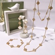 Replica Van Cleef Arpels Vintage Alhambra With Diamonds Mother-of-pearl Set (3pcs)