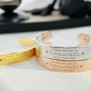 Return to Tiffany Narrow Cuff in Sterling Silver/Rose Gold/Yellow Gold with Diamonds