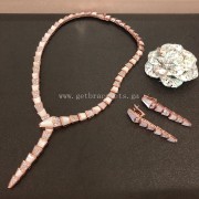 Serpenti Necklace Mother of Pearl with Demi Pave Diamonds Rose Gold/Yellow Gold/White Gold
