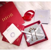 Spring/Fall Dior Brass Star Tassel CD Motif Womens White Pearl Long Drop Earrings Online Replica