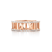Tiffany Atlas Rose Gold Open Ring Round Diamonds Gift For Girls GRP07512/GRP06639