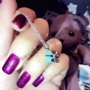 Tiffany Blue Box Charm Sterling Silver Chain Necklace Women Jewelry Gift GRP02059