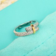 Tiffany Edge Bypass Ring in Platinum and Yellow Gold with Diamonds