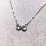 Tiffany Infinity Pendant Chain Necklace Diamonds Sterling Silver Christmas Gift Fashion Jewelry