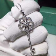 Tiffany Keys Bloom Key Pendant Chain Necklace Flower Shaped Diamonds Best Review Women US