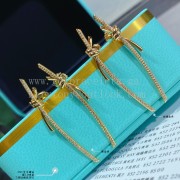 Tiffany Knot Drop Earrings in Yellow Gold/Rose Gold with Diamonds