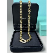 Tiffany HardWear Link Short Necklace Yellow Gold/White Gold