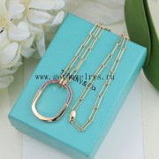 Tiffany Lock Pendant in Rose Gold with Pink Sapphires