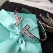 Tiffany Replica T Square Bangle Sterling Silver Diamonds Nice Review GRP09083