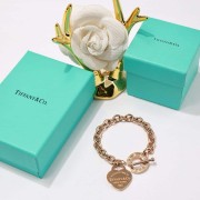 Tiffany Return To Classic New York Heart Pendant Thick Link Bracelet Silver/Yellow Gold/Rose Gold For Sale HK