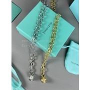 Tiffany T Pearl Link Pendant in White Gold/Yellow Gold