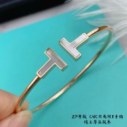 Tiffany T Wire Bracelet in Rose Gold with Mother-of-pearl