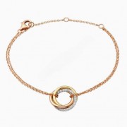 Top Sale Cartier Trinity Bracelet White Gold/Yellow God/Rose Gold with Diamonds B6059017 For Girls