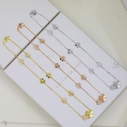 Van Cleef Arpels Frivole Necklace 9 Flowers with Diamonds Yellow Gold/White Gold/Rose Gold