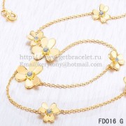 Van Cleef Arpels Frivole Necklace Yellow Gold With 9 Round Diamonds