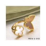 Van Cleef Arpels Luck Alhambra Between The Finger Ring Yellow Gold Stone Combination