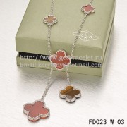 Van Cleef & Arpels Magic Alhambra Necklace White Gold 6 Motifs With Tigers Eye Onyx Mother Of Pearl