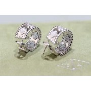 Van Cleef & Arpels Perlee Clovers Hoop Earrings White Gold Diamond
