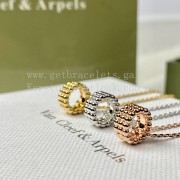 Van Cleef Arpels Perlee Pearls Necklace 3 Rows Yellow Gold/Rose Gold/White Gold