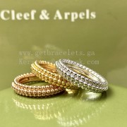 Van Cleef Arpels Perlee Pearls Ring 3 Rows Yellow Gold/Rose Gold/White Gold