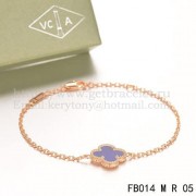 Van Cleef & Arpels Sweet Alhambra Bracelet Pink Gold With Lapis Stone Mother Of Pearl
