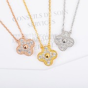 Van Cleef Arpels Sweet Alhambra Pendant With Diamonds Yellow Gold/Rose Gold/White Gold