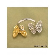 Van Cleef Arpels Two Butterfly Between The Finger Ring Yellow Gold Round Yellow Sapphires