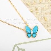 Van Cleef Arpels Two Butterfly Pendant Yellow Gold With Diamonds