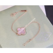 Fashion Trends Van Cleef Arpels Vintage Alhambra Bracelet Rose Gold With Pink Mother-of-Pearl for Sale