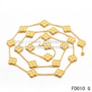 Van Cleef & Arpels Vintage Alhambra Long Necklace Yellow Gold 20 Motifs
