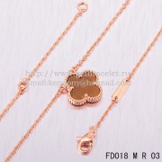 Van Cleef & Arpels Vintage Alhambra Pendant Pink Gold With Tigers Eye Mother Of Pearl 15mm