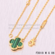 Van Cleef & Arpels Vintage Alhambra Pendant Yellow Gold With Malachite Mother Of Pearl 15mm