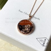 Van Cleef Arpels Zodiaque Long Necklace Leonis (Leo) Rose Gold Jasper
