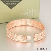Cheap Van Cleef & Arpels Perlee Clover Bracelet In Pink Gold With Diamond-Small Model