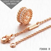 Van Cleef Arpels Perlee Pendant in Pink Gold with Diamonds 3 Rows