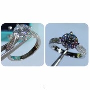 Womens Tiffany Harmony Double Row Diamonds 925 Sterling Silver Engagement Ring