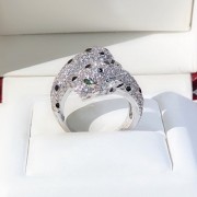 2021 New Double Panthere de Cartier Ring White Gold With Diamonds Online Sale