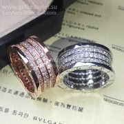 B.zero1 4-Band Ring in Rose Gold with Pave Diamonds