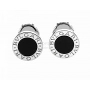 Cheap White Gold Stud Earrings with Black Onyx