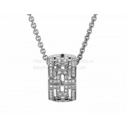 Parentesi White Gold Pendant with Pave Diamonds