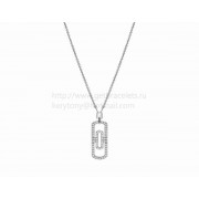 Parentesi White Gold Necklace with Full Pave Diamonds