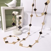 Replica Van Cleef Arpels Vintage Alhambra With Diamonds Onyx Set (3pcs)
