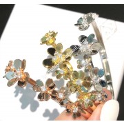 New Van Cleef Arpels Frivole Bracelet 7 Flowers Yellow Gold/White Gold/Rose Gold With Diamond Replica