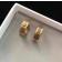 2019 Spring New Dior JAdior Star-Logo Letter Pattern Charming Ladies Yellow Brass Hoop Earrings
